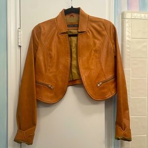 Leather jacket - camel tan color
